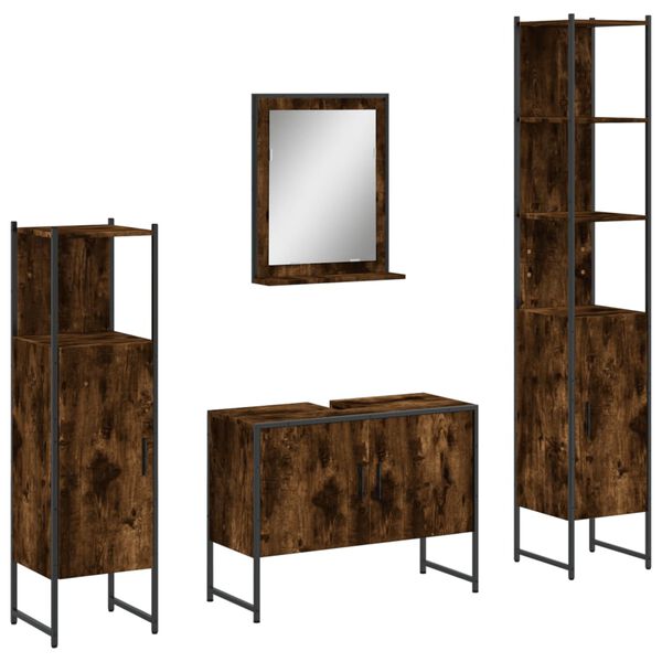 vidaXL Bathroom Cabinet Set Smoked oak