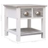 vidaXL Side Table Grey and white Paulownia wood Small Side Table