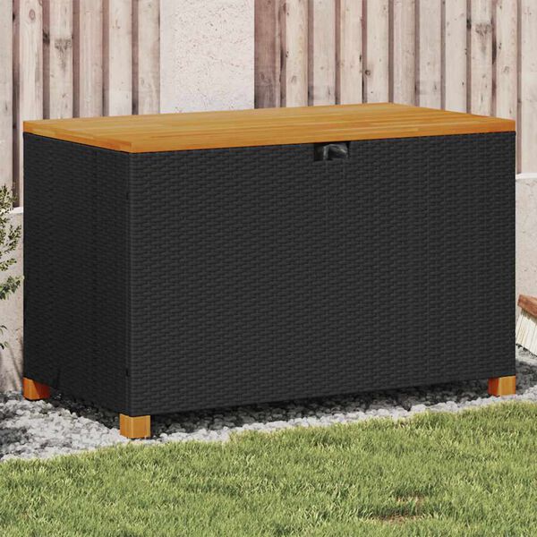 vidaXL Garden Storage Box Black and Brown
