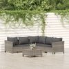 vidaXL Garden Lounge Set Grey PE rattan, powder-coated steel Large