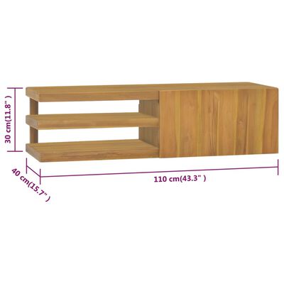 vidaXL Wall-mounted Bathroom Cabinet 43.3"x15.7"x11.8" Solid Wood Teak