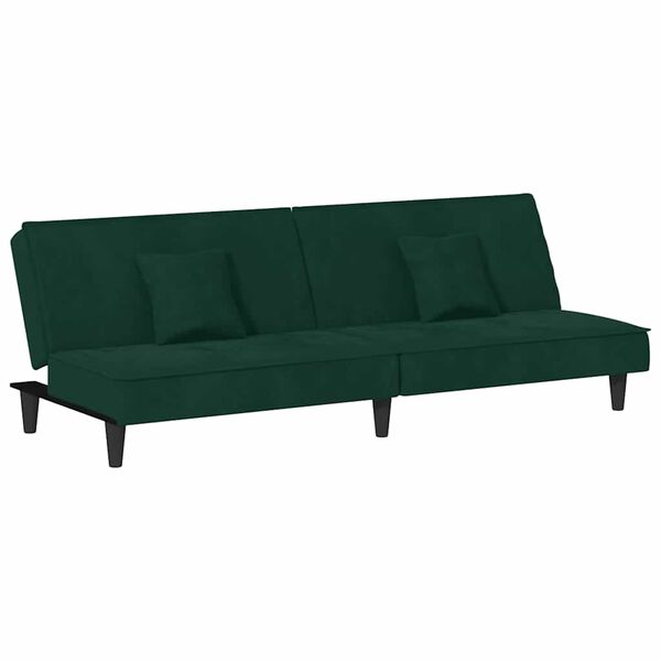 vidaXL Sofa Bed Dark Green Velvet (100% polyester), plywood, foam Standard