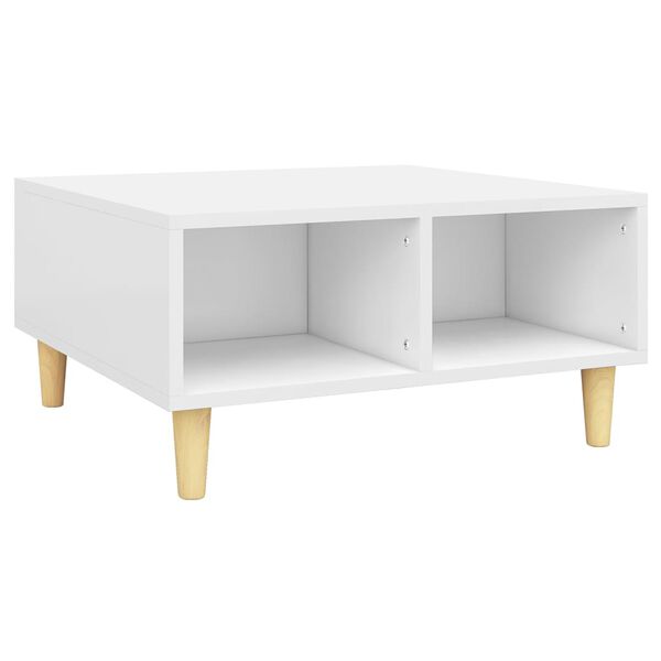 vidaXL Coffee Table White Engineered wood, Solid eucalyptus wood