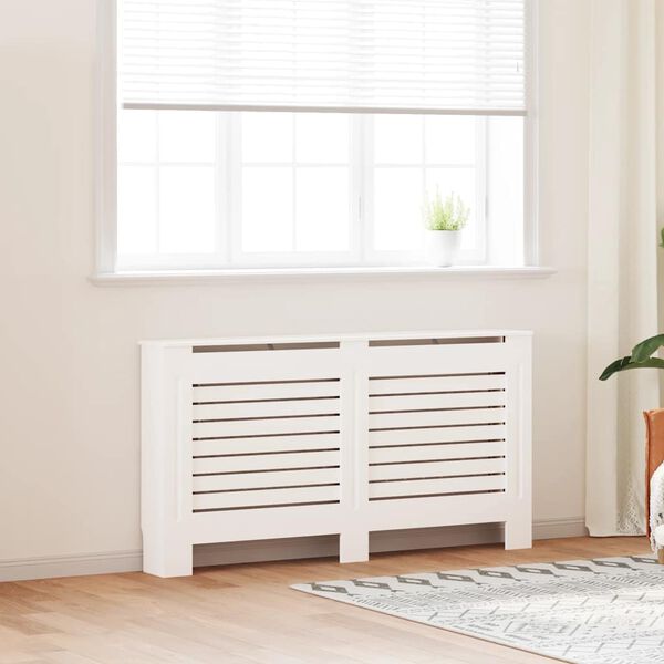 vidaXL Radiator Cover White 59.8"x7.5"x32.1" MDF