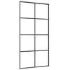 vidaXL Sliding Door Black 40.4"x80.7" ESG Glass and Aluminum