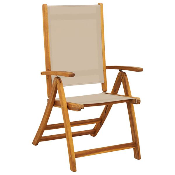 vidaXL Folding Garden Chair Set of 4 Taupe