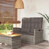 vidaXL Garden Bench Grey PE Rattan 46.5 x 24.4 x 37.4 in