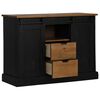 vidaXL Sideboard Black Solid Pine Wood and Metal Medium Sideboard