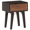 vidaXL Bedside Cabinet Black and Brown Solid Reclaimed Wood, MDF