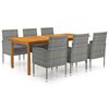 vidaXL Garden Dining Set Grey, Dark Grey