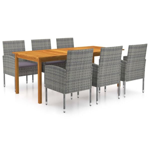 vidaXL Garden Dining Set Grey, Dark Grey