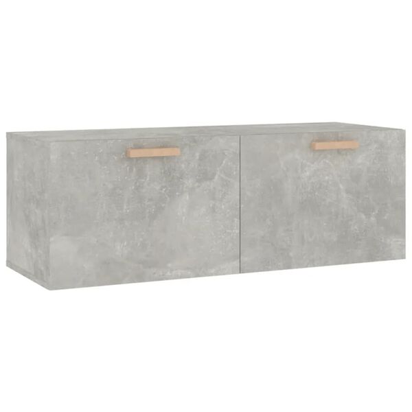 vidaXL Floating Cabinet Concrete grey Engineered wood 39.4 inches wide