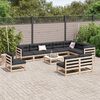 vidaXL Garden Sofa Set Natural Wood Solid Pine Wood Large Modular