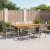 vidaXL Patio Dining Set Set of 6 Grey PE Rattan Large Removable Covers