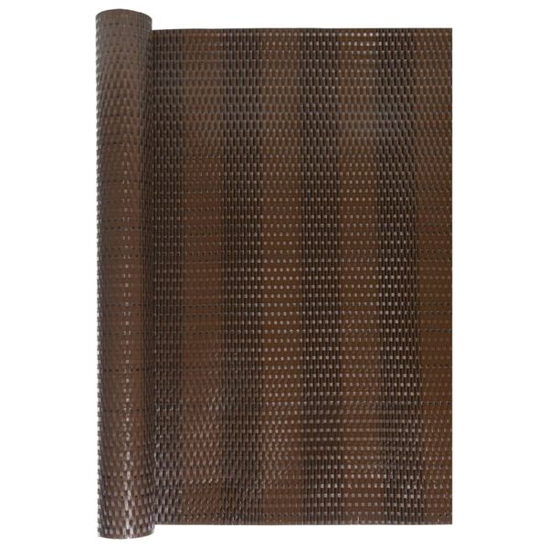 vidaXL Balcony Screen Brown and Black 236.2x35.4" Poly Rattan