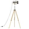 vidaXL Floor Lamp Natural and silver Solid mango wood and steel
