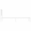 vidaXL Bed Frame White Steel Single Bed Frame Rectangular