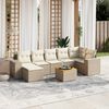 vidaXL Garden Sofa Set Beige PE rattan