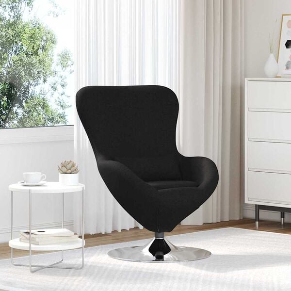 vidaXL Egg Chair Black 24.80 x 28.74 x 35.43 in Fabric