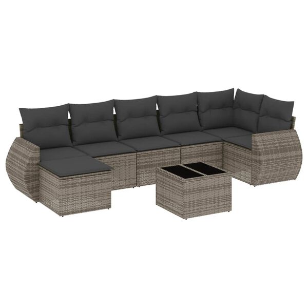 vidaXL Garden Sofa Set Grey