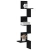 vidaXL Wall Corner Shelf Black Engineered Wood 12.6 x 12.6 x 50.2 in