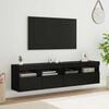 vidaXL TV Wall Cabinets 2 pcs Black Oak 31.50 x 11.81 x 15.75 in