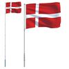 vidaXL Denmark Flag Red, White Aluminum, Polyester 18.3 ft