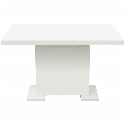 vidaXL Extendable Dining Table High Gloss White