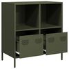 vidaXL Sideboard Olive green Cold-rolled steel 26.8x15.4x28.9 in