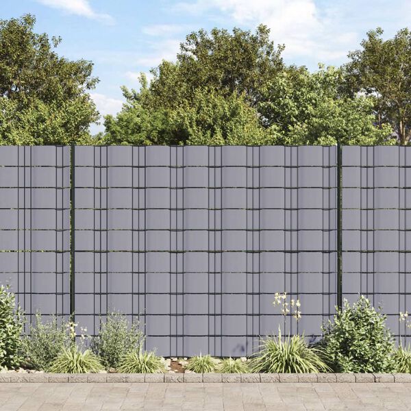 vidaXL Garden Privacy Screens 4 pcs PVC 114.8'x0.6' Matte Light Gray