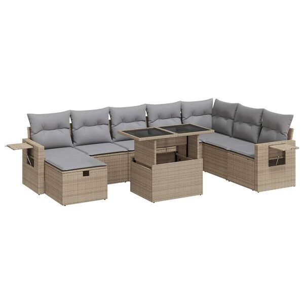 vidaXL Garden Sofa Set Beige and Light Grey