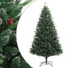 vidaXL Artificial Hinged Christmas Tree Green with Red PVC, PE, Metal