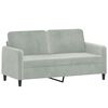 vidaXL Sofa Set Light grey 100% polyester velvet, metal, textilene, plywood