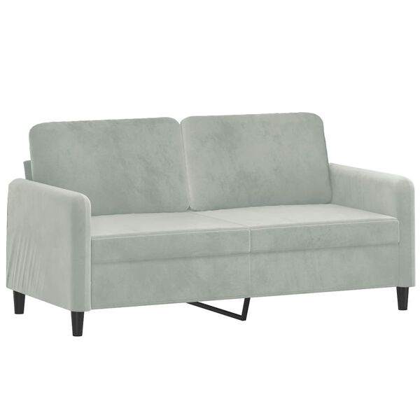 vidaXL Sofa Set Light grey 100% polyester velvet, metal, textilene, plywood