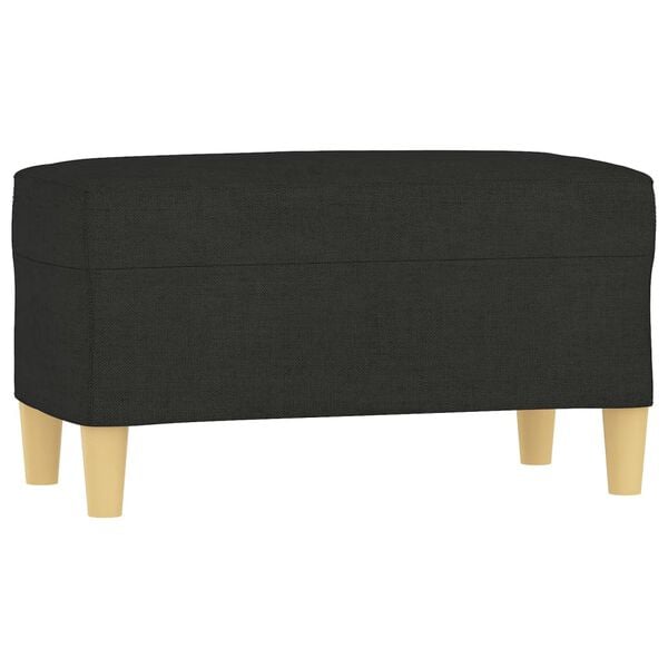 vidaXL Bench Black Polyester, Foam, Plywood Medium Bench Rectangular