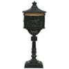 vidaXL Pedestal Letterbox Green Cast aluminum Standard Decorative Inlays