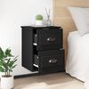 vidaXL Wall-mounted Bedside Cabinet Black Engineered wood