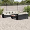 vidaXL Garden Sofa Set Black, Cream