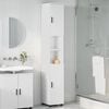 vidaXL Bathroom Cabinet with Storage White 11.81 x 13.78 x 75.59 in