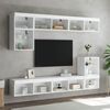 vidaXL TV Wall Unit White Engineered wood and glass Large TV Wall Unit