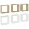 vidaXL Cube Shelf Set of 6 White Engineered wood Small Cube Shelf