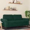 vidaXL 2-seater Sofa Dark Green Velvet (100% polyester), Metal 2-seater