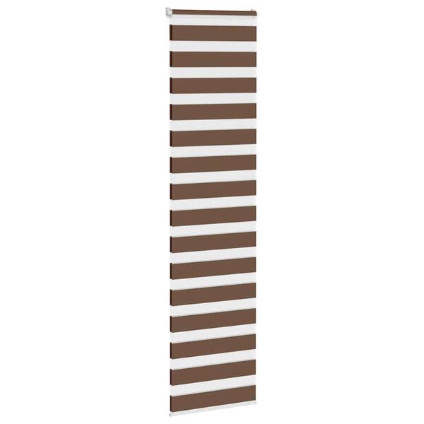 vidaXL Zebra Blind Brown Polyester, Aluminum 25.6 x 90.6 in