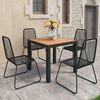 vidaXL Dining Set Black and Brown WPC, Aluminum, PVC Rattan, Steel