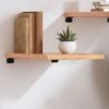 vidaXL Wall Shelf Light brown Solid oak wood 23.6 in x 15.7 in Durable