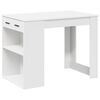 vidaXL Desk White Engineered wood Medium Desk Rectangular