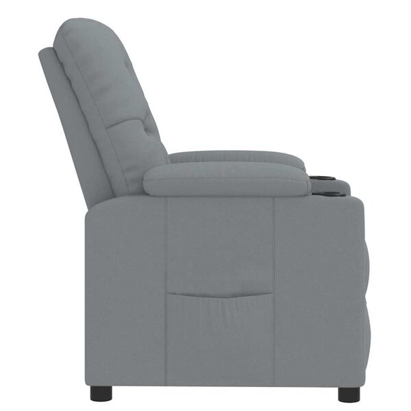 vidaXL Recliner Chair Light Gray 100% Polyester Fabric, Wood, and Metal