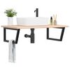 vidaXL Basin Shelf Wall Mounted Steel and Solid Wood Oak