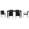 vidaXL Garden Dining Set 7 pcs Black and Grey PE Rattan