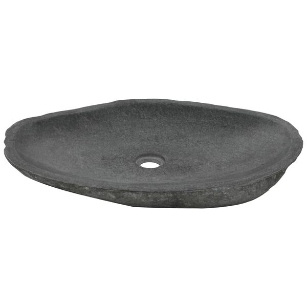 vidaXL Wash Basin River Stone Oval 23.6"-27.6"